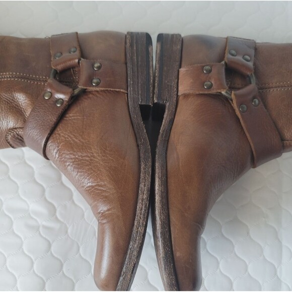 FRYE Womens PHILLIP HARNESS TALL Leather BOOTS Size 6 - Picture 4 of 12